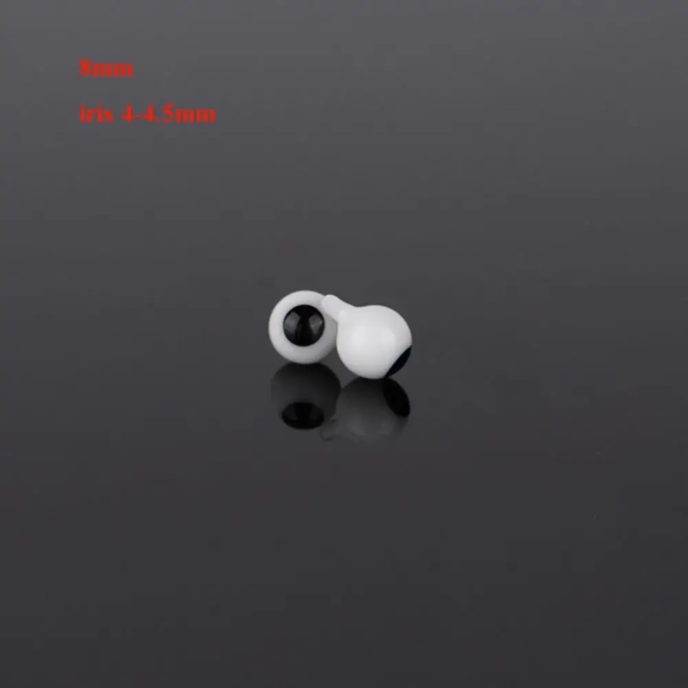 4mm 6mm 8mm 10mm Glass Eyes Eyeball Handle Style Black DIY Doll Making Crafts Accessories Black Pearl Eyes