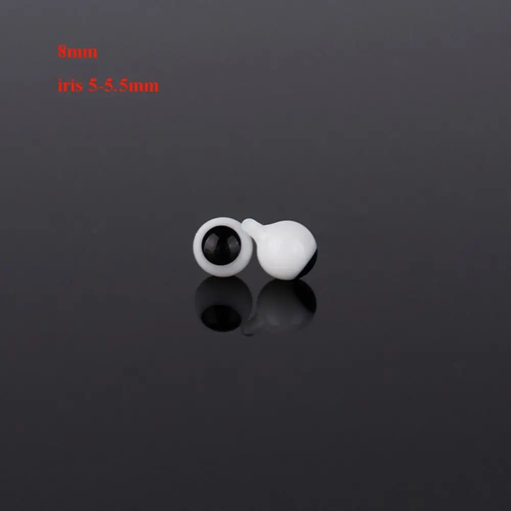 4mm 6mm 8mm 10mm Glass Eyes Eyeball Handle Style Black DIY Doll Making Crafts Accessories Black Pearl Eyes