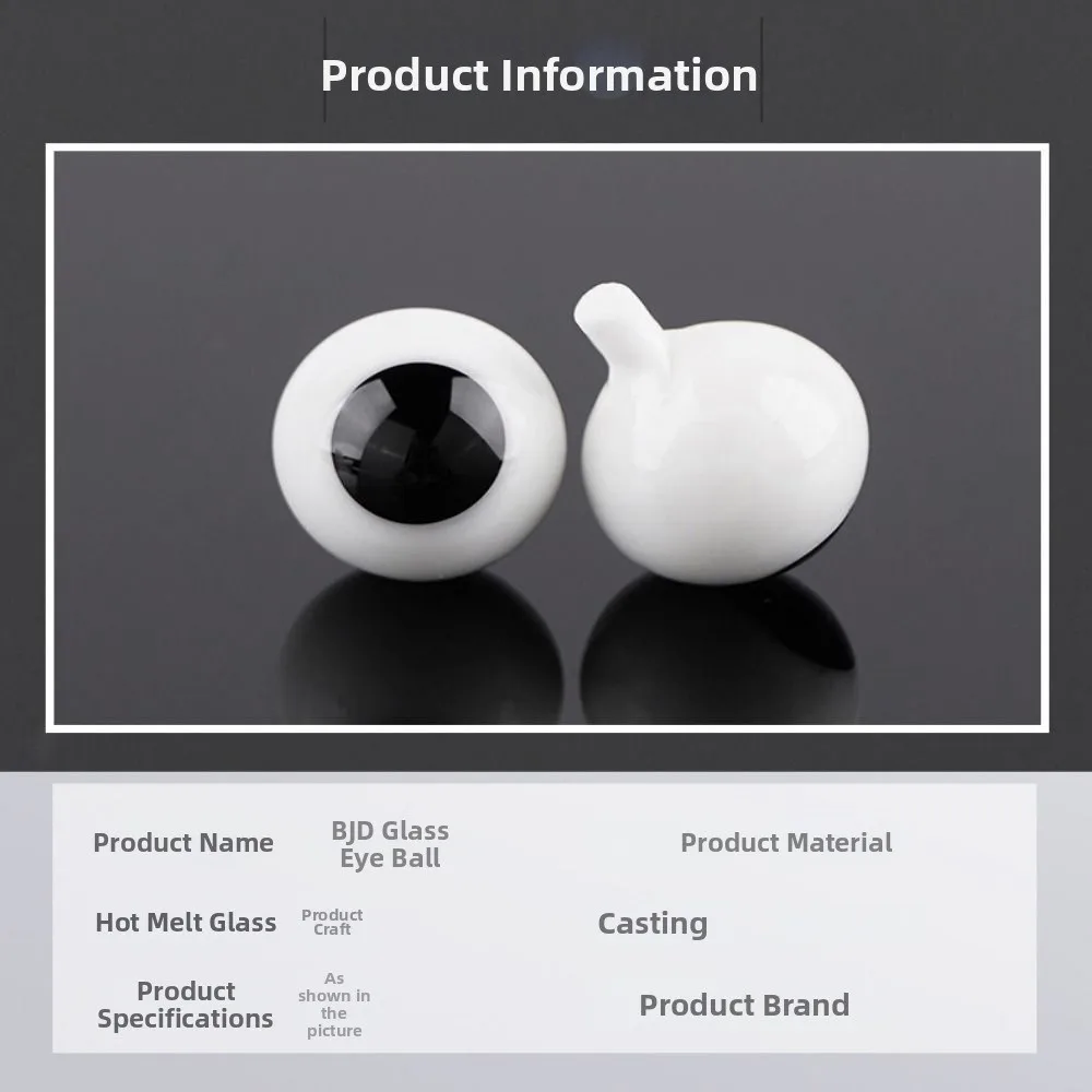 4mm 6mm 8mm 10mm Glass Eyes Eyeball Handle Style Black DIY Doll Making Crafts Accessories Black Pearl Eyes
