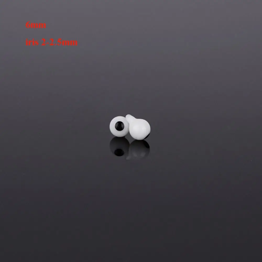 4mm 6mm 8mm 10mm Glass Eyes Eyeball Handle Style Black DIY Doll Making Crafts Accessories Black Pearl Eyes