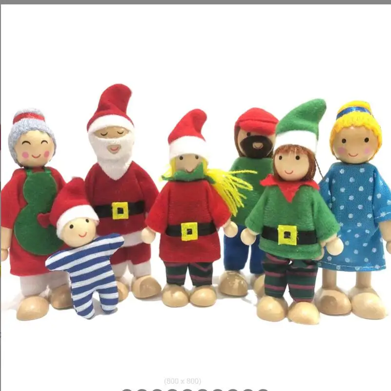 1/12 Dollhouse Wooden Family Doll Miniature Furniture Toy Kids Children Pretend Play Toy Boys Girls Gifts