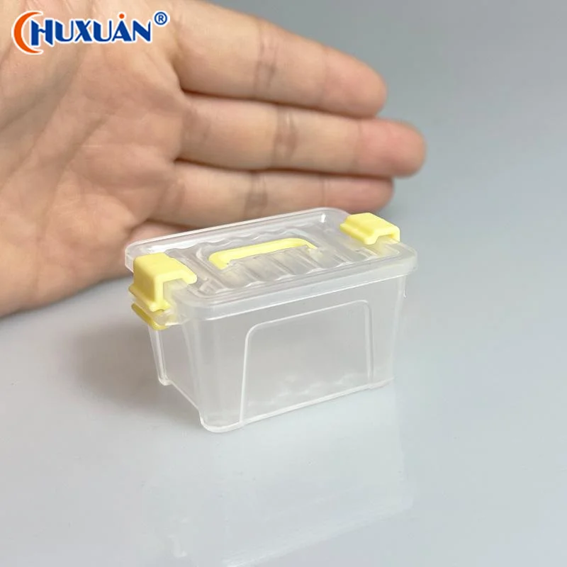[Q]5Pcs Portable Organizer Case Dollhouse Transparent Plastic Storage Box Household Lightweight Storage Boxes