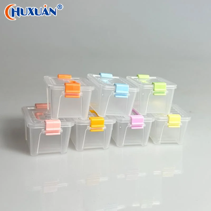 [Q]5Pcs Portable Organizer Case Dollhouse Transparent Plastic Storage Box Household Lightweight Storage Boxes
