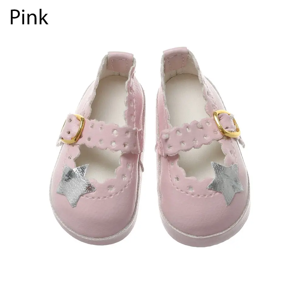 6.5cm Doll Shoes PU Leather Mini Shoes Suit For 16 Inches Doll Clothing Toys Baby Gifts Doll Accessories DIY Cool Girl`s Toy