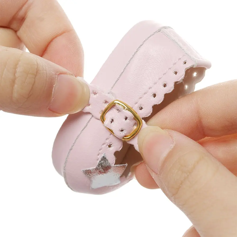6.5cm Doll Shoes PU Leather Mini Shoes Suit For 16 Inches Doll Clothing Toys Baby Gifts Doll Accessories DIY Cool Girl`s Toy
