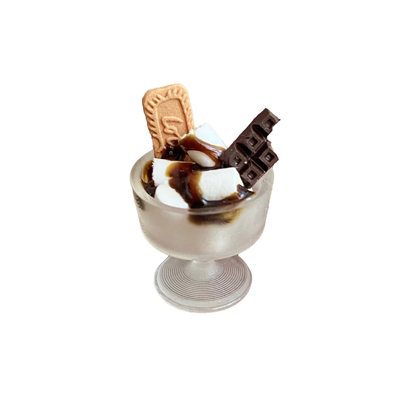1/12 Scale Mini Ice Cream Miniature Dollhouse Food Drink Milk Tea Dessert Model Pretend Play Kitchen For BJD Toy Accessories