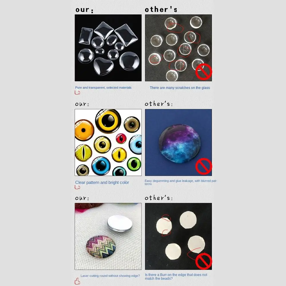 20pcs/10pairs 6mm-20mm Eyes Crafts Eyes High Quality Plastic Crystal Dolls DIY Tools Puppet Crystal Eyes DIY Doll Accessories