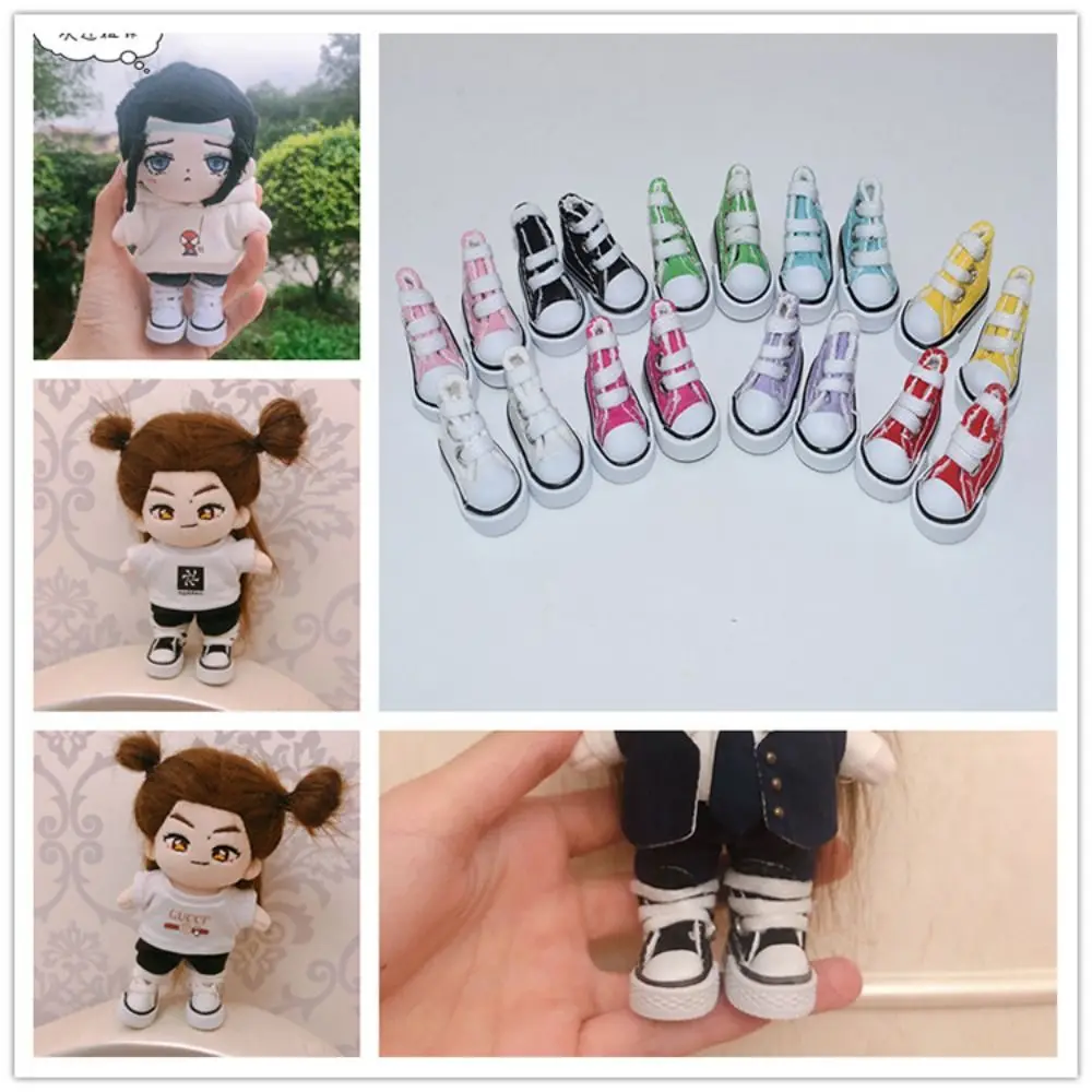 3.5CM Doll Shoes for 1/8 Bjd Doll Accessories Mini Canvas Shoes Fashion Cute Doll Dress Up Accessories Toys Gift