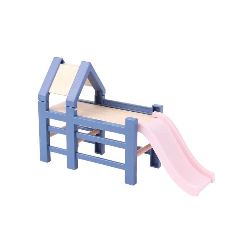 1/12 Dollhouse Baby Bedroom Furniture Accessories Slide/Trojan Horse/Table/ Dining Chair/Bed For Kids Pretend Play Toy
