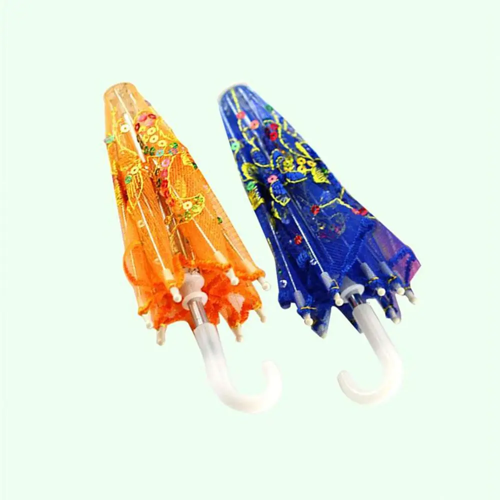 New Lace Umbrella Doll Accessories Baby Kids Mini Embroidered Umbrellas For Handmade Doll Plastic Doll Girls Toy Gifts