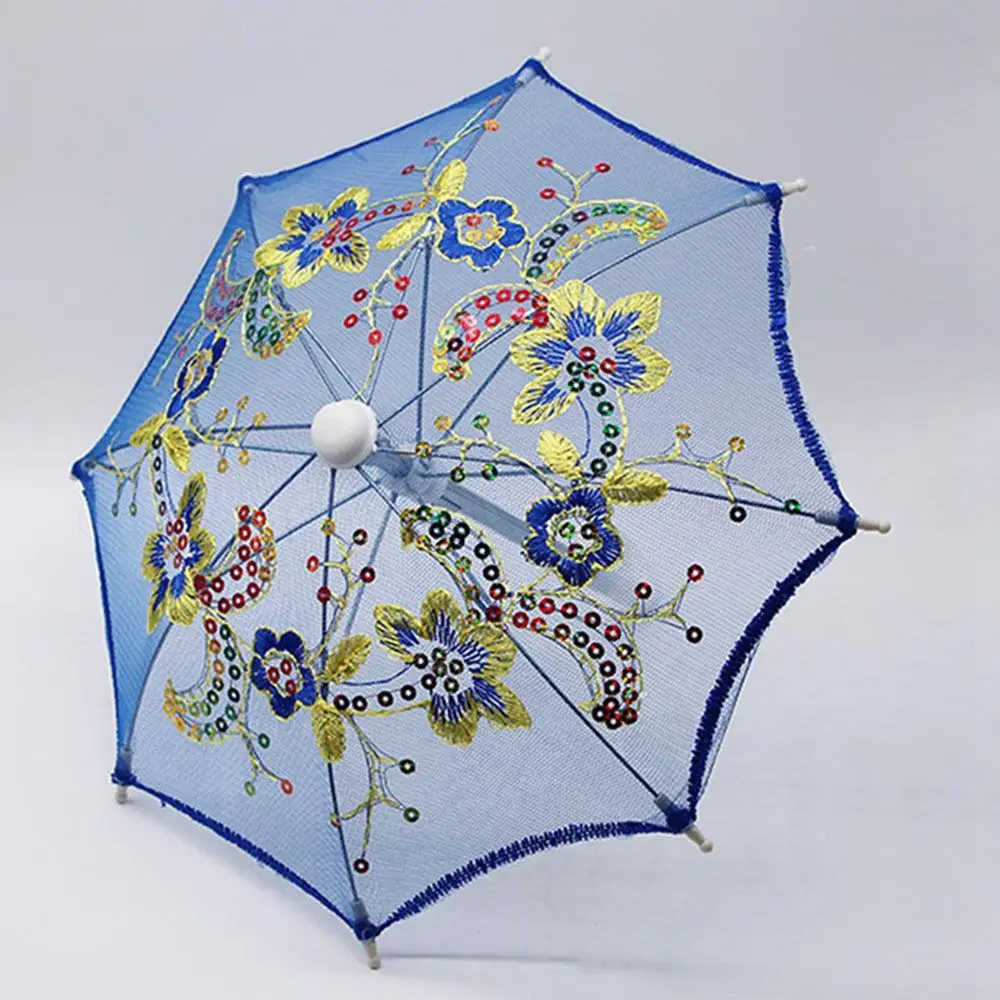 New Lace Umbrella Doll Accessories Baby Kids Mini Embroidered Umbrellas For Handmade Doll Plastic Doll Girls Toy Gifts
