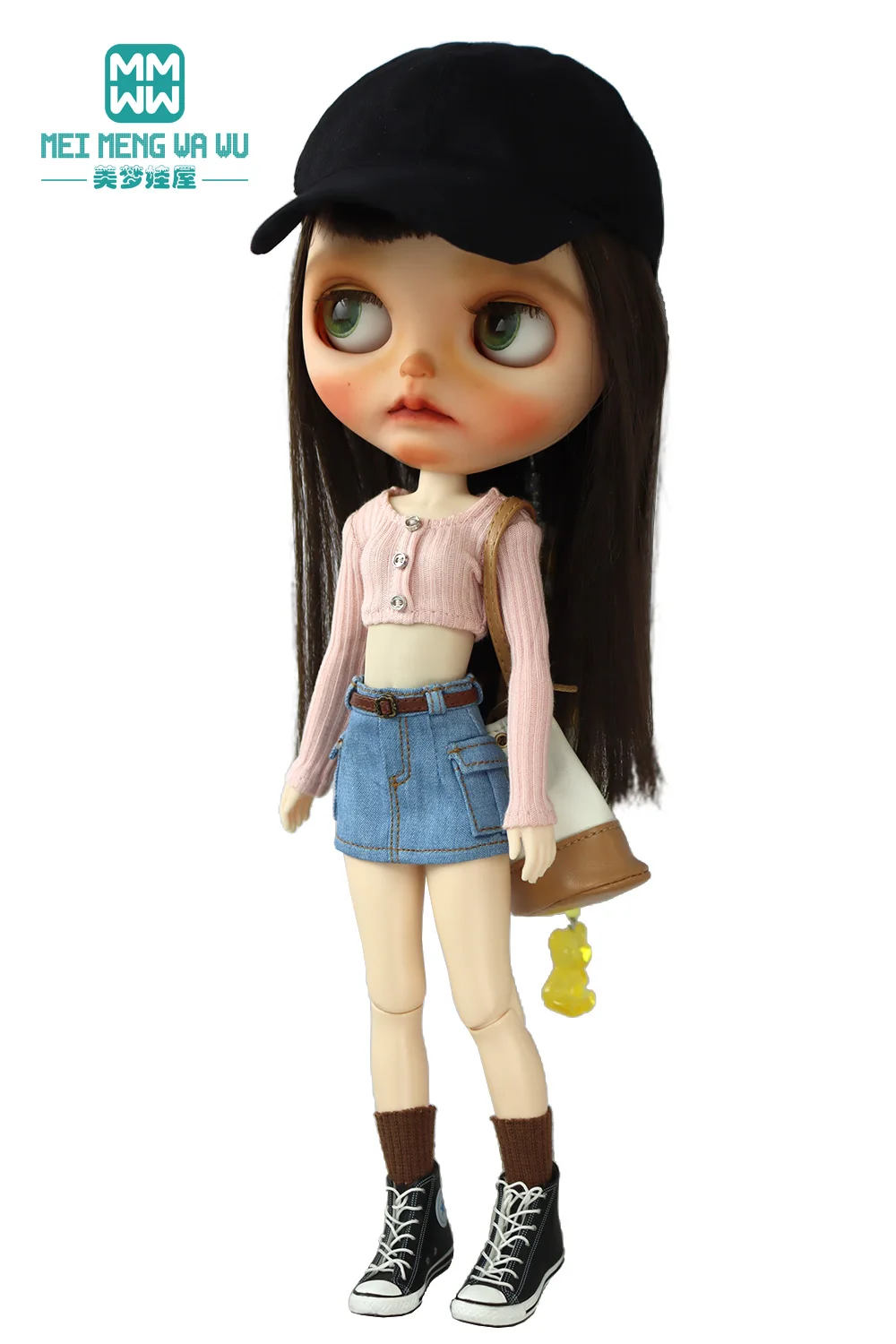 Toys Doll Clothes Fashionable Candy-Colored Knits, Jeans Fit 28cm Blyth OB22 OB24 Doll Accessories Toy Gifts