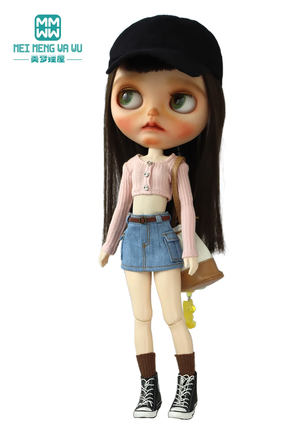 Toys Doll Clothes Fashionable Candy-Colored Knits, Jeans Fit 28cm Blyth OB22 OB24 Doll Accessories Toy Gifts
