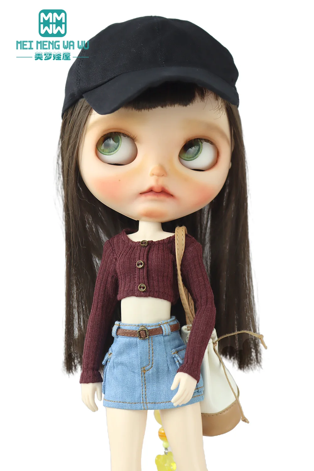 Toys Doll Clothes Fashionable Candy-Colored Knits, Jeans Fit 28cm Blyth OB22 OB24 Doll Accessories Toy Gifts