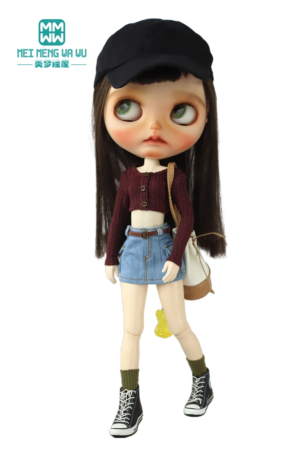 Toys Doll Clothes Fashionable Candy-Colored Knits, Jeans Fit 28cm Blyth OB22 OB24 Doll Accessories Toy Gifts