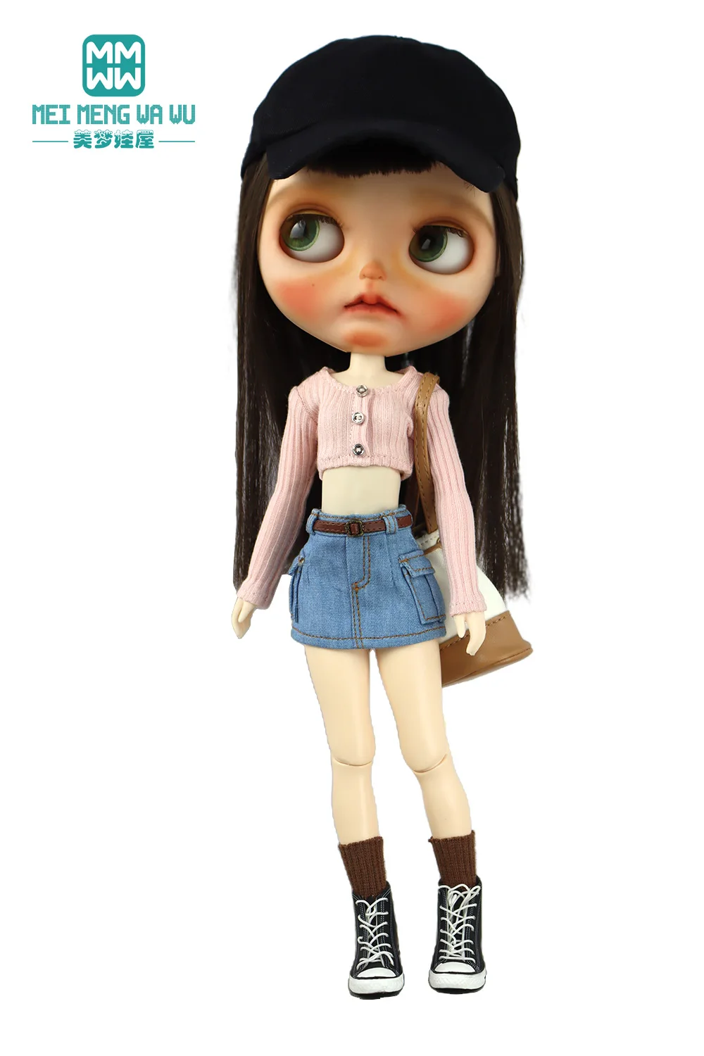 Toys Doll Clothes Fashionable Candy-Colored Knits, Jeans Fit 28cm Blyth OB22 OB24 Doll Accessories Toy Gifts
