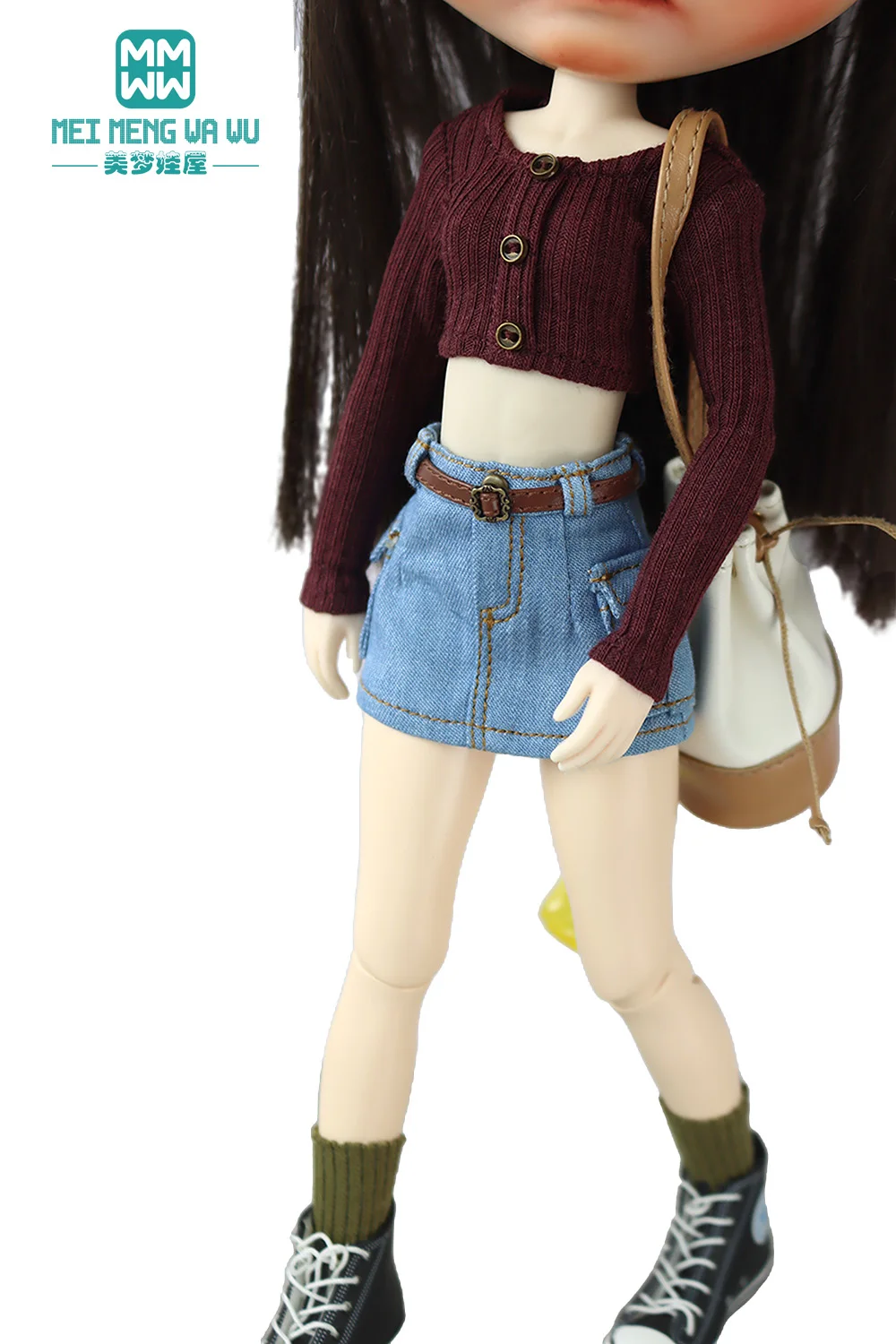 Toys Doll Clothes Fashionable Candy-Colored Knits, Jeans Fit 28cm Blyth OB22 OB24 Doll Accessories Toy Gifts
