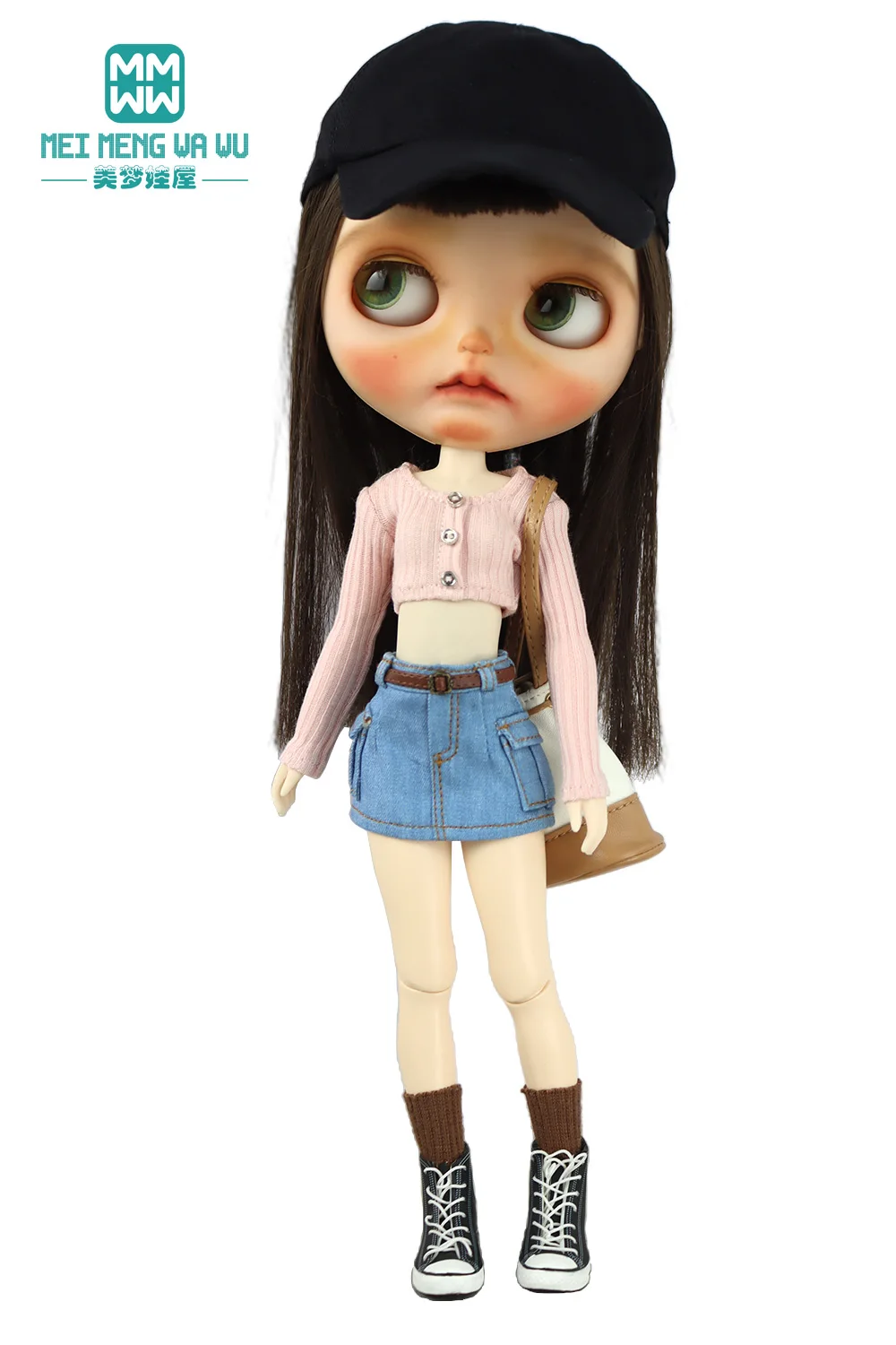 Toys Doll Clothes Fashionable Candy-Colored Knits, Jeans Fit 28cm Blyth OB22 OB24 Doll Accessories Toy Gifts