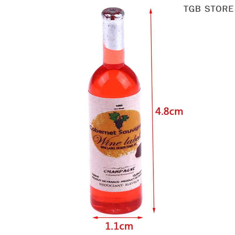 5PCS 1:12 Dollhouse Miniture Simulation Wine Bottle Kitchen Living Room Decoration Accessories