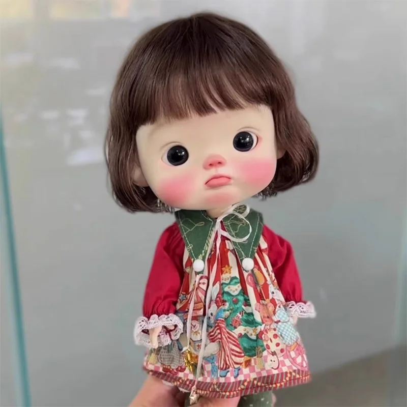 Blyth doll wig soft wavy curving air bangs Long hair Short hair High Ponytail for Big Size Head Doll DianDian Wig 9-10 inch
