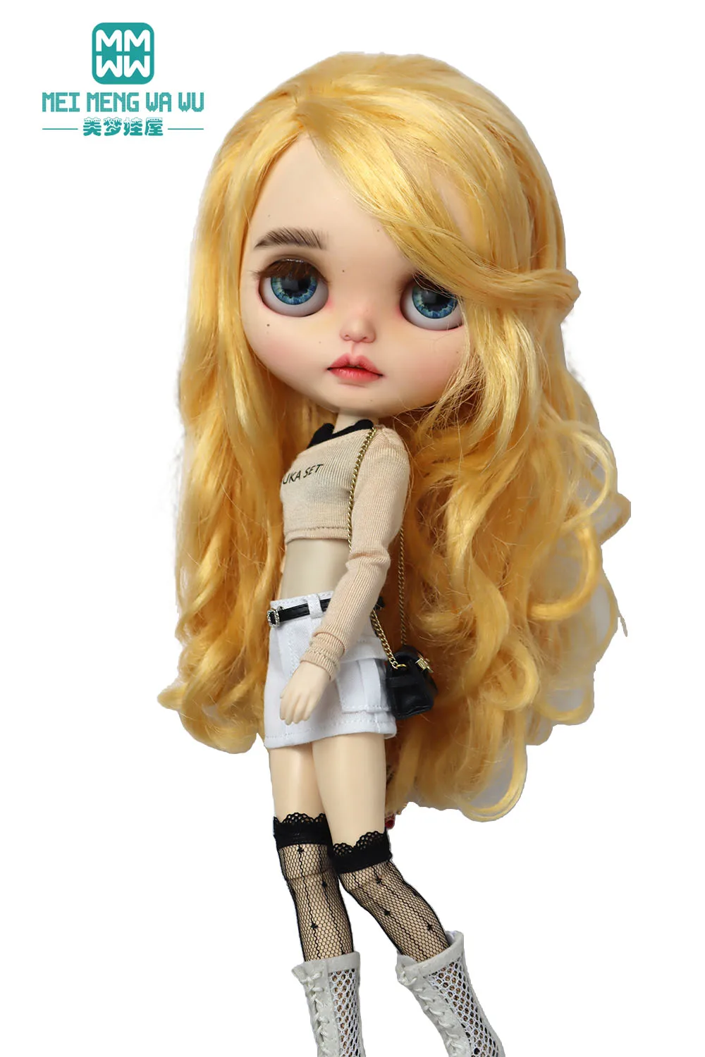 Clothes for Doll Fashion T-Shirts, Mini Shorts, Small Suspenders Fits Blyth Azone OB22 OB24 Doll Accessories
