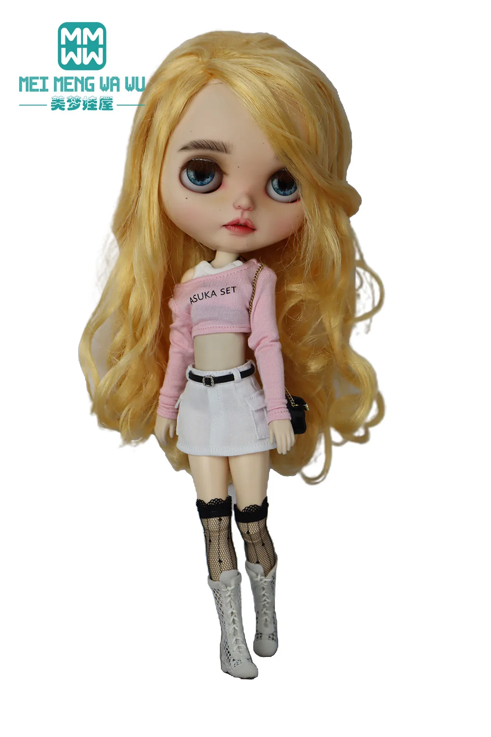 Clothes for Doll Fashion T-Shirts, Mini Shorts, Small Suspenders Fits Blyth Azone OB22 OB24 Doll Accessories
