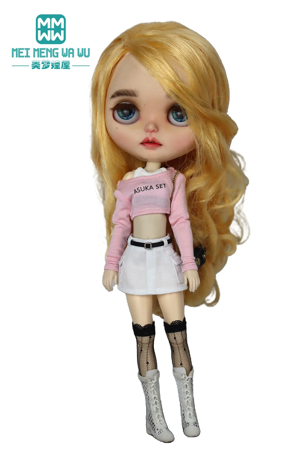 Clothes for Doll Fashion T-Shirts, Mini Shorts, Small Suspenders Fits Blyth Azone OB22 OB24 Doll Accessories