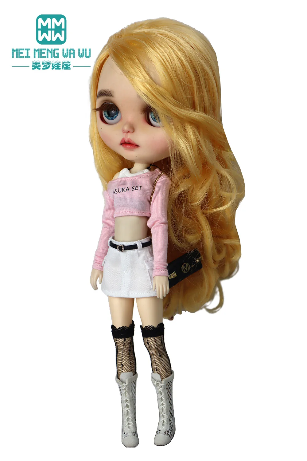 Clothes for Doll Fashion T-Shirts, Mini Shorts, Small Suspenders Fits Blyth Azone OB22 OB24 Doll Accessories