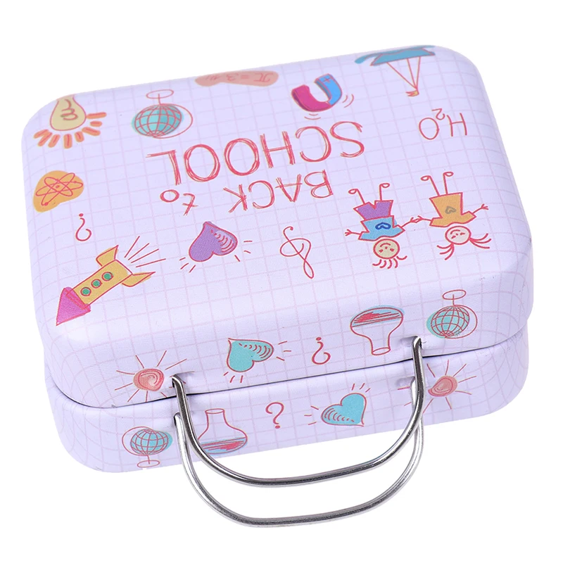 Fashion Metal Mini Suitcase for Dolls Miniature Toys Trunk Dollhouse Decoration