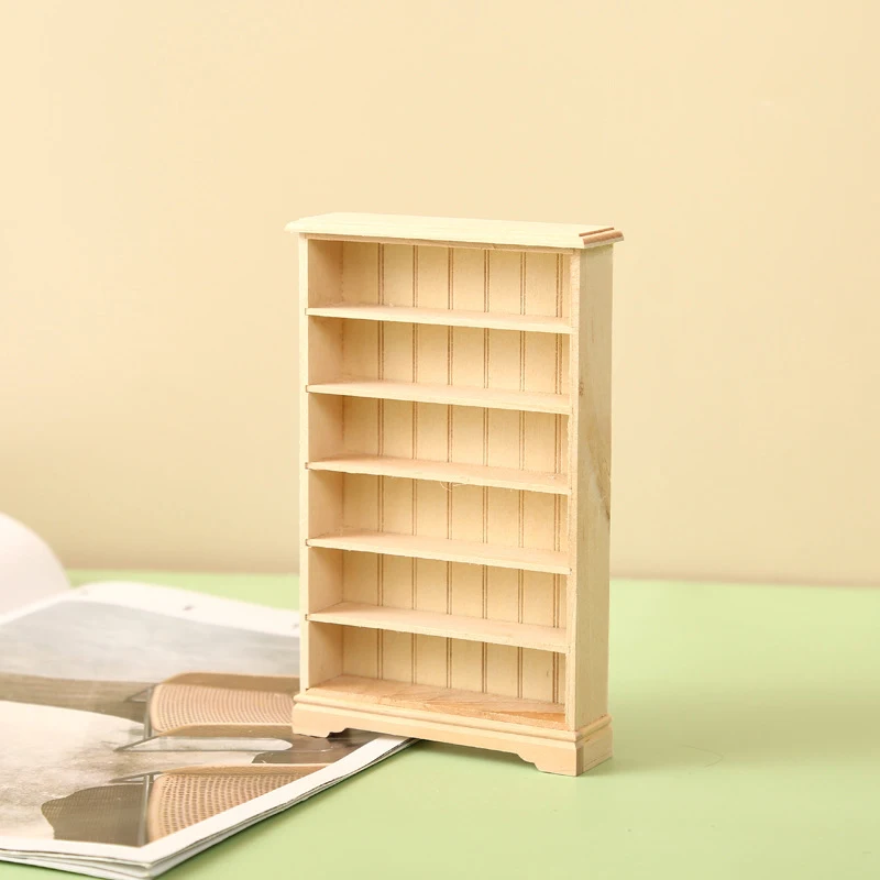 1:12 Dollhouse Miniature Bookcase 6-layer Storage Rack Display Cabinet Showcase Furniture Model Decor Toy Doll House Accessories