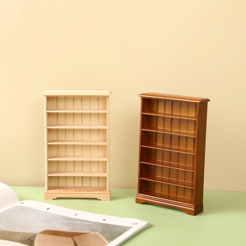 1:12 Dollhouse Miniature Bookcase 6-layer Storage Rack Display Cabinet Showcase Furniture Model Decor Toy Doll House Accessories