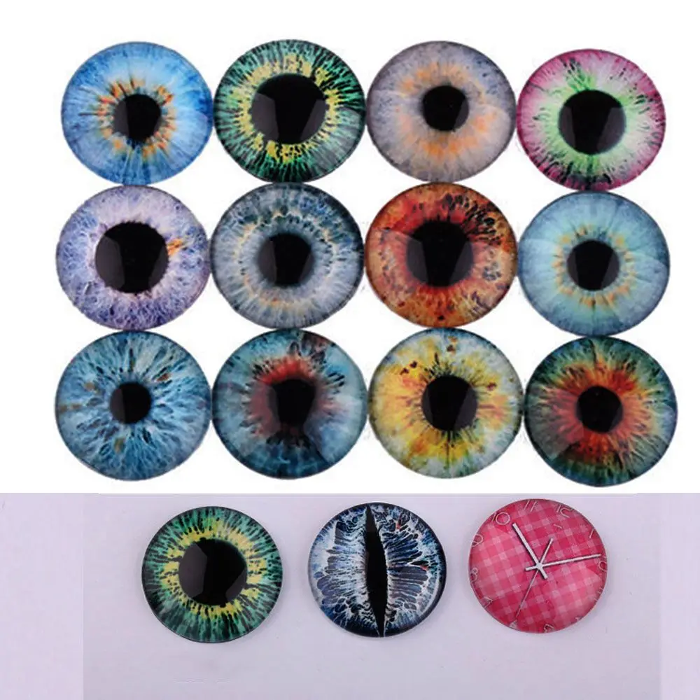 20Pcs Plastic Glass Dolls Eyes DIY Crafts Eyeballs Funny for Children Toys Dinosaur Animal Eyes Time Gem Accessories