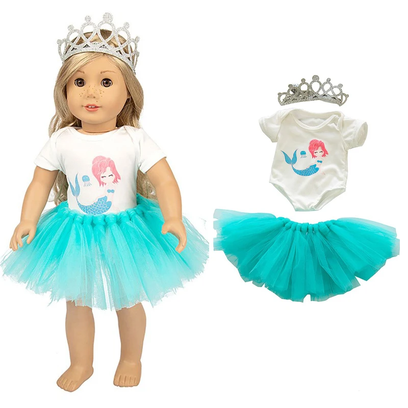 18 Inch American Og Girls Doll Clothes Coat Shirt Lace Skirt 43cm Baby Dolls Dress ChildrenToys Wear