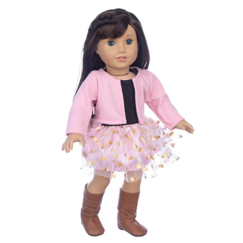 18 Inch American Og Girls Doll Clothes Coat Shirt Lace Skirt 43cm Baby Dolls Dress ChildrenToys Wear