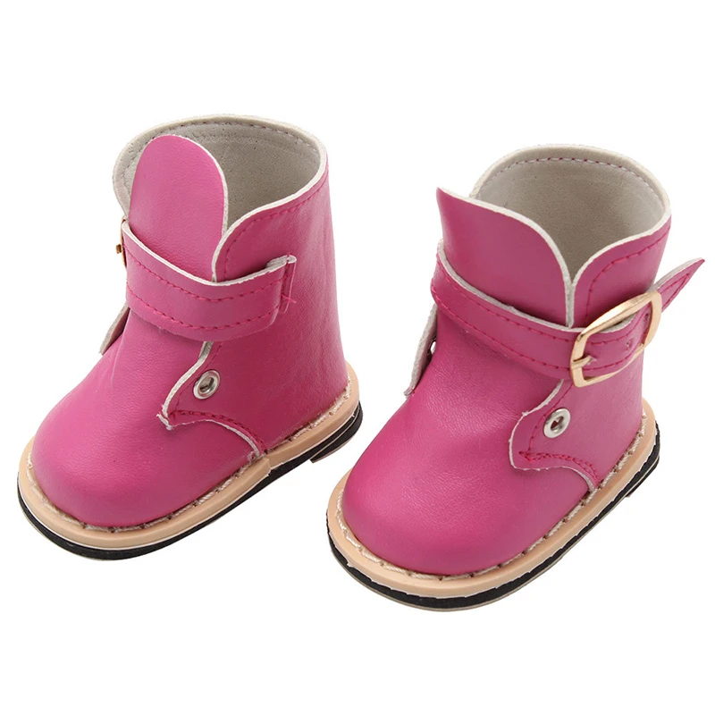 Doll Talk 18 inch American doll shoes boots new high quality Pink white boots bjd 1/6 1/3 shoes Doll Girl Booties Accessory