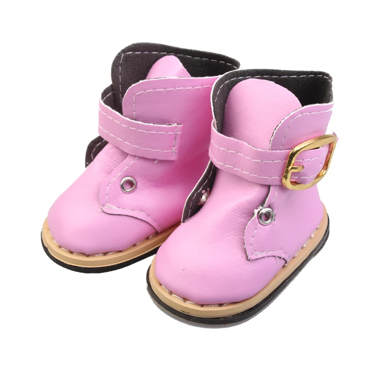 Doll Talk 18 inch American doll shoes boots new high quality Pink white boots bjd 1/6 1/3 shoes Doll Girl Booties Accessory