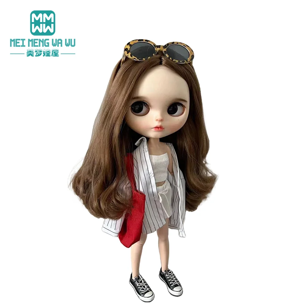 Clothes for Doll Fashion Feather Skirt Pink, White, Black Fits Blyth Azone OB22 OB24 Doll Accessories