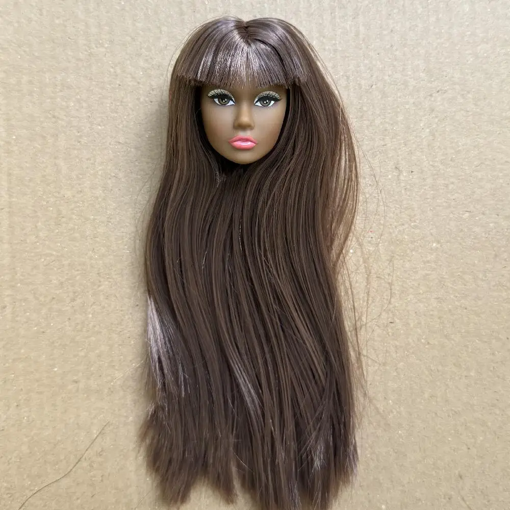 Vintage 1/6 PP European Face Doll Heads White Beige Dark Brown Skin Tone Fashion Doll Head Make Up DIY Toy Parts Kids Gifts
