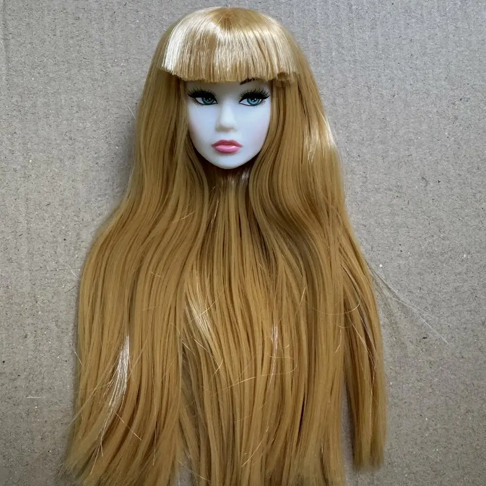 Vintage 1/6 PP European Face Doll Heads White Beige Dark Brown Skin Tone Fashion Doll Head Make Up DIY Toy Parts Kids Gifts