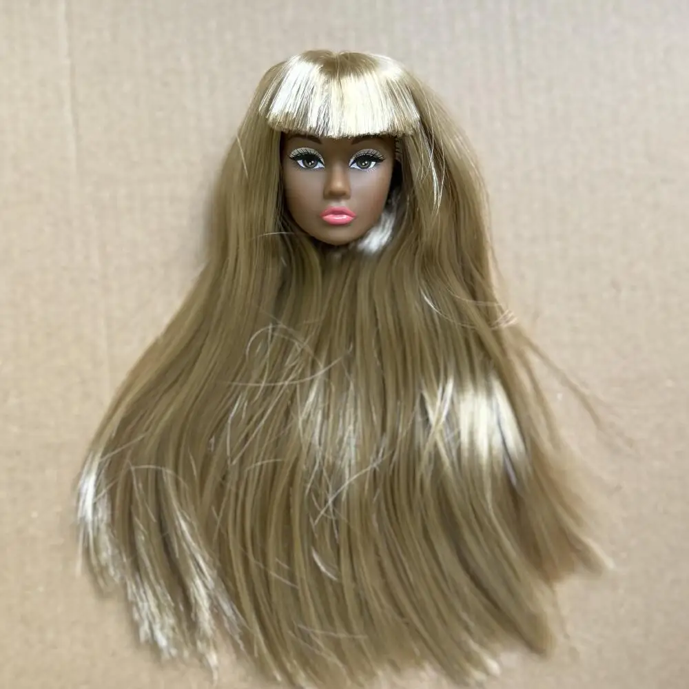 Vintage 1/6 PP European Face Doll Heads White Beige Dark Brown Skin Tone Fashion Doll Head Make Up DIY Toy Parts Kids Gifts