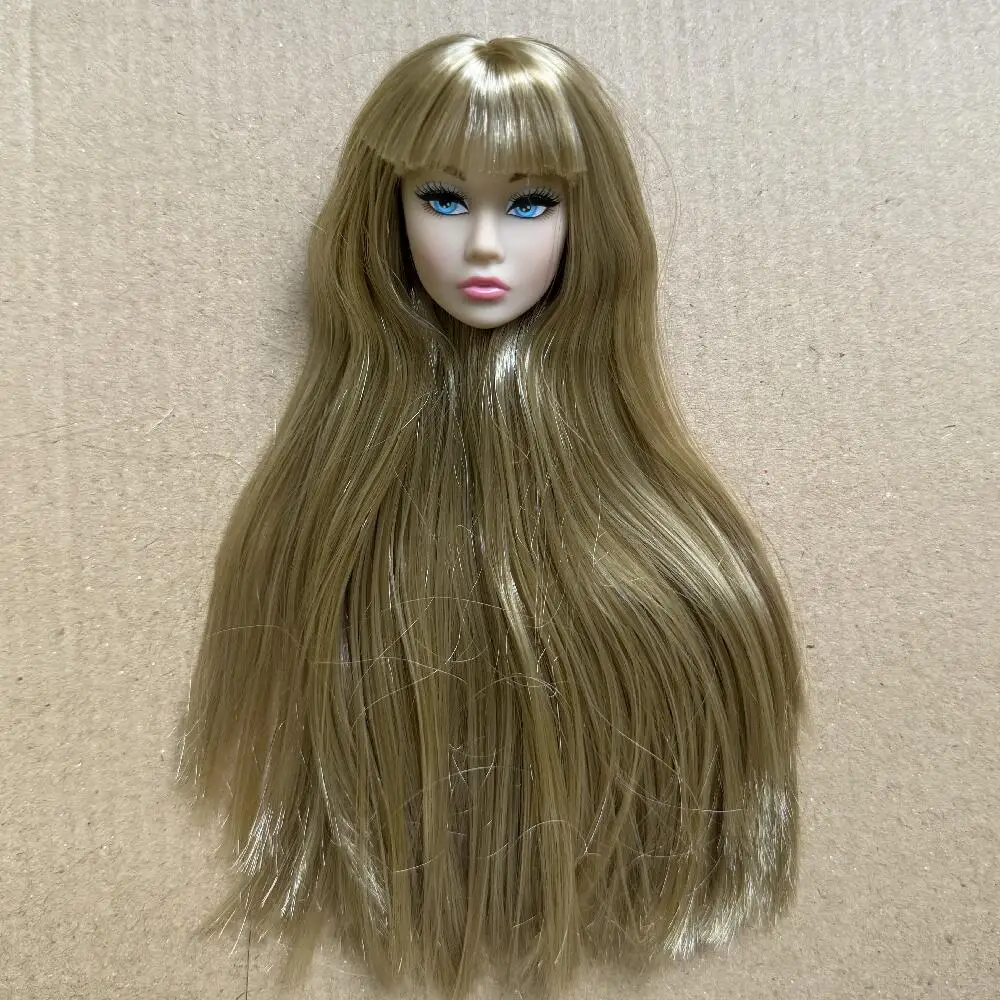 Vintage 1/6 PP European Face Doll Heads White Beige Dark Brown Skin Tone Fashion Doll Head Make Up DIY Toy Parts Kids Gifts