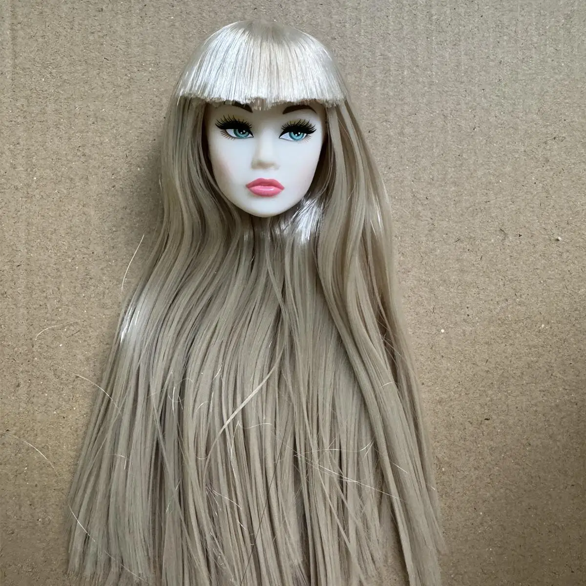 Vintage 1/6 PP European Face Doll Heads White Beige Dark Brown Skin Tone Fashion Doll Head Make Up DIY Toy Parts Kids Gifts