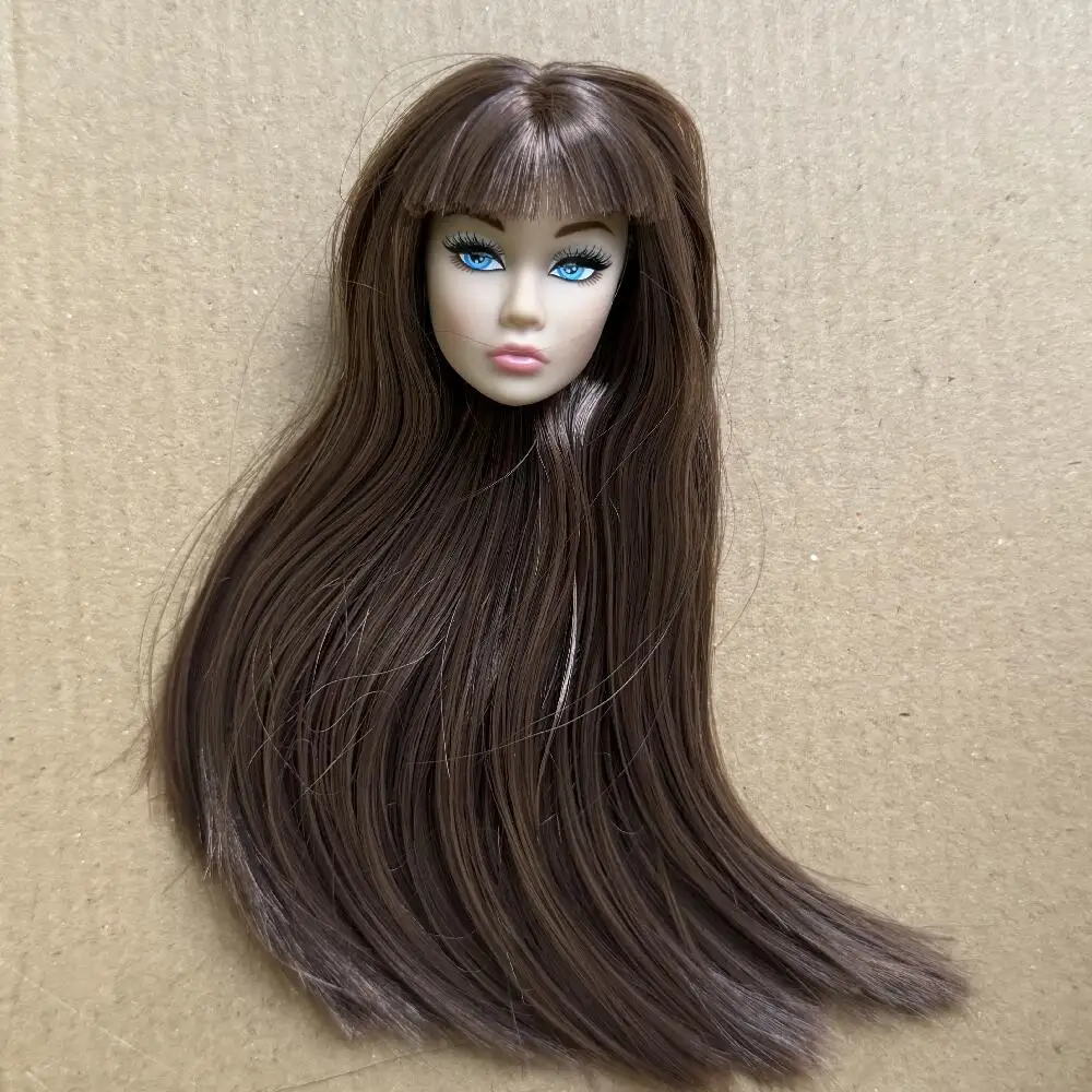 Vintage 1/6 PP European Face Doll Heads White Beige Dark Brown Skin Tone Fashion Doll Head Make Up DIY Toy Parts Kids Gifts