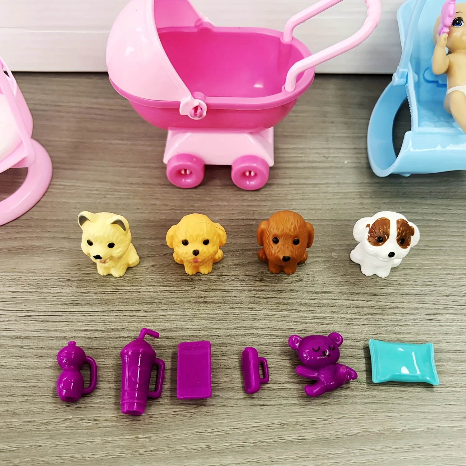 Playhouse Doll Cart Rocking Chair Accessories Pet Set Cute Mini Set Dollhouse Accessories