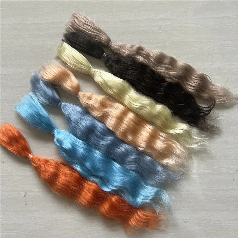 New Pure Mohair Reborn Baby Doll Hair With Tea Brown Coffee Colors Fit For DIY Reborn Baby Doll Wig Easy To Wash And Root
