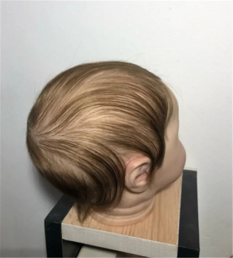 New Pure Mohair Reborn Baby Doll Hair With Tea Brown Coffee Colors Fit For DIY Reborn Baby Doll Wig Easy To Wash And Root