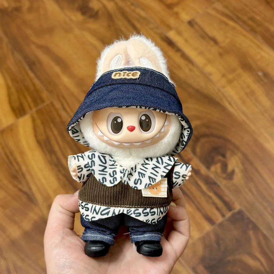For Labubu Doll Clothes Hu Die Knot Skirt Set Labubu Idol V1 V2 Dolls Clothing Accessories 15/17cm Plush Doll Universal