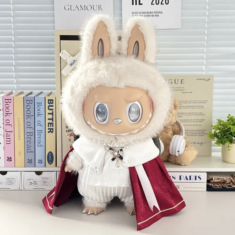 In Stock Zimomo the Leader Angel in Clouds Vinyl Doll LABUBU Cloth Dolls Clothes 58cm King'S Cloak Diamond Set Overalls Gift