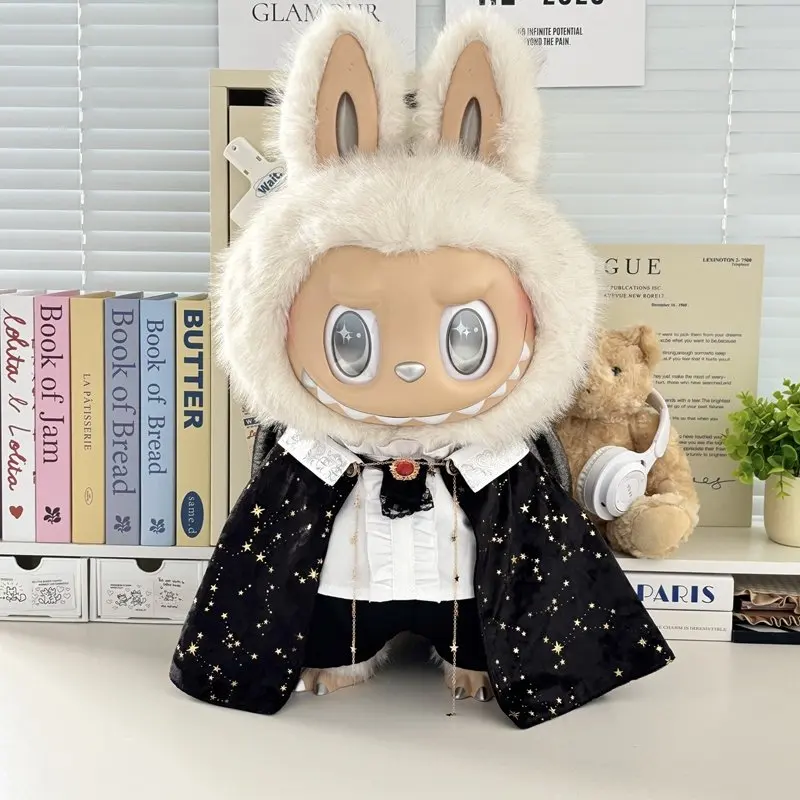 In Stock Zimomo the Leader Angel in Clouds Vinyl Doll LABUBU Cloth Dolls Clothes 58cm King'S Cloak Diamond Set Overalls Gift
