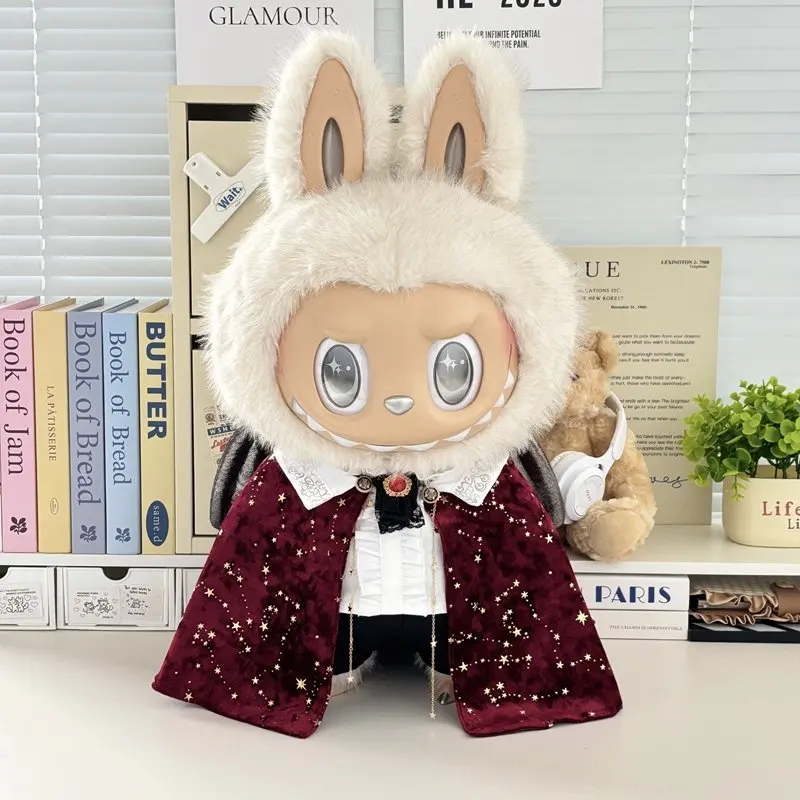 In Stock Zimomo the Leader Angel in Clouds Vinyl Doll LABUBU Cloth Dolls Clothes 58cm King'S Cloak Diamond Set Overalls Gift